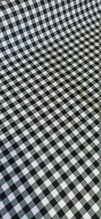 Algodón cuadros vichy negro blanco detalle 2