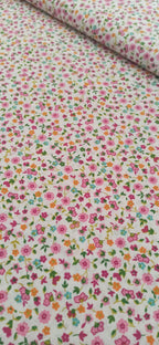 Tela de algodón estampado flores alegría fresa - ancho 2,80 m