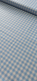 Algodón Cuadros Azul 1 cm - tela de algodón ancho 1,40m