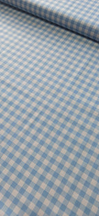 Algodón Cuadros Azul 1 cm - tela de algodón ancho 1,40m