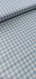 Algodón Cuadros Azul 1 cm - tela de algodón ancho 1,40m