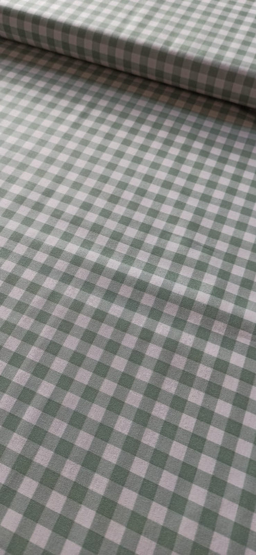 Tela de algodón cuadros vichy verde 1 cm - ancho 1,40 m