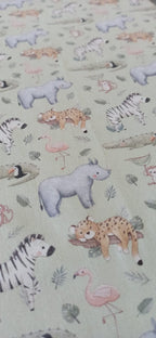Retal de algodón estampado animales de la selva - 0,80 x 1,40 m