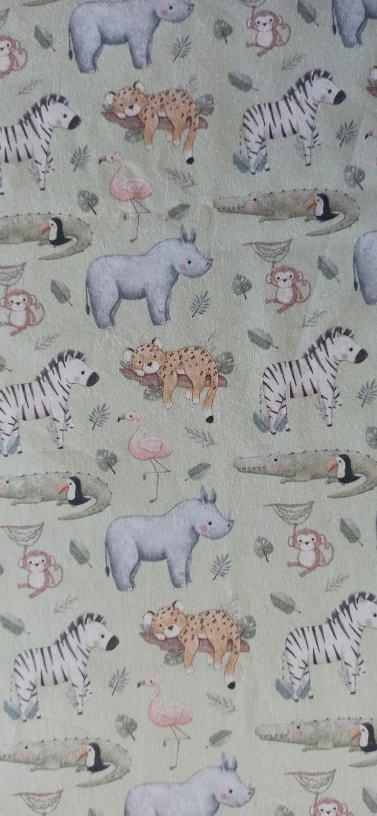Retal de algodón estampado animales de la selva - 0,80 x 1,40 m
