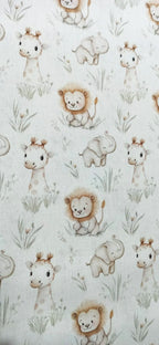 Tela Algodón Infantil Animalitos Dulces Selva - tela estampada ancho 1,40m