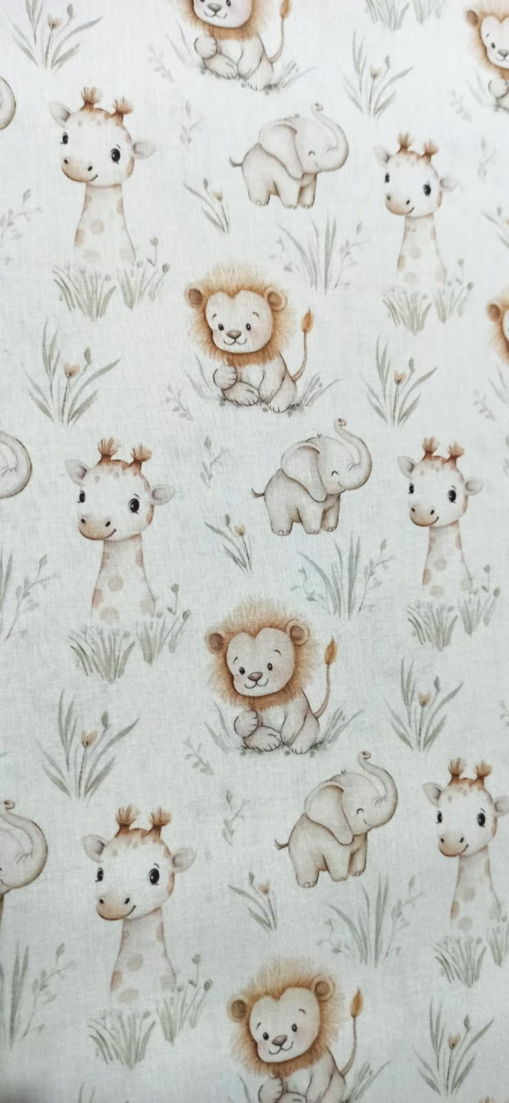 Tela Algodón Infantil Animalitos Dulces Selva - tela estampada ancho 1,40m