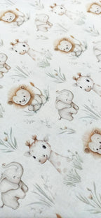Tela Algodón Infantil Animalitos Dulces Selva - tela estampada ancho 1,40m