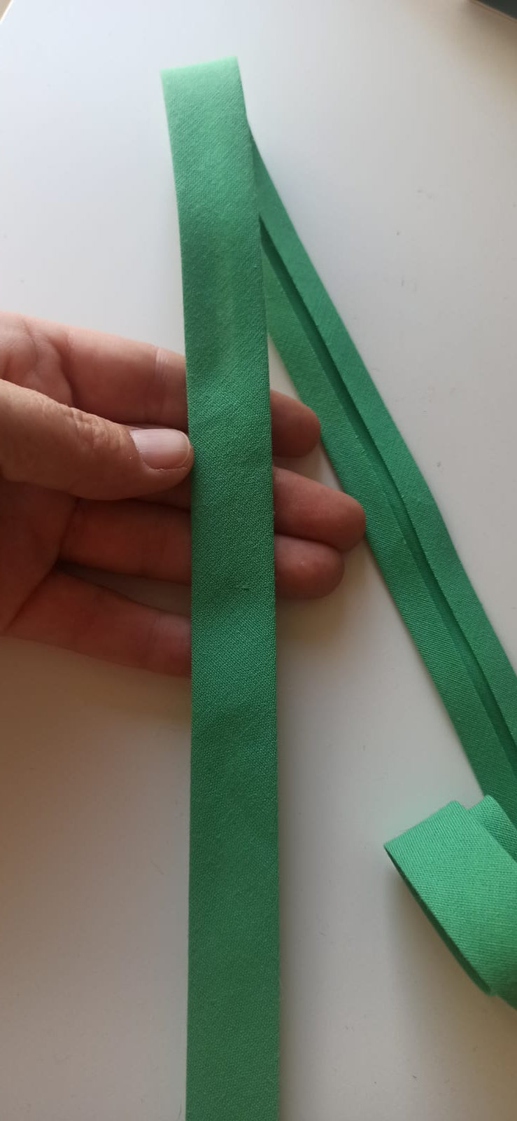 Cinta bies verde 18mm detalle