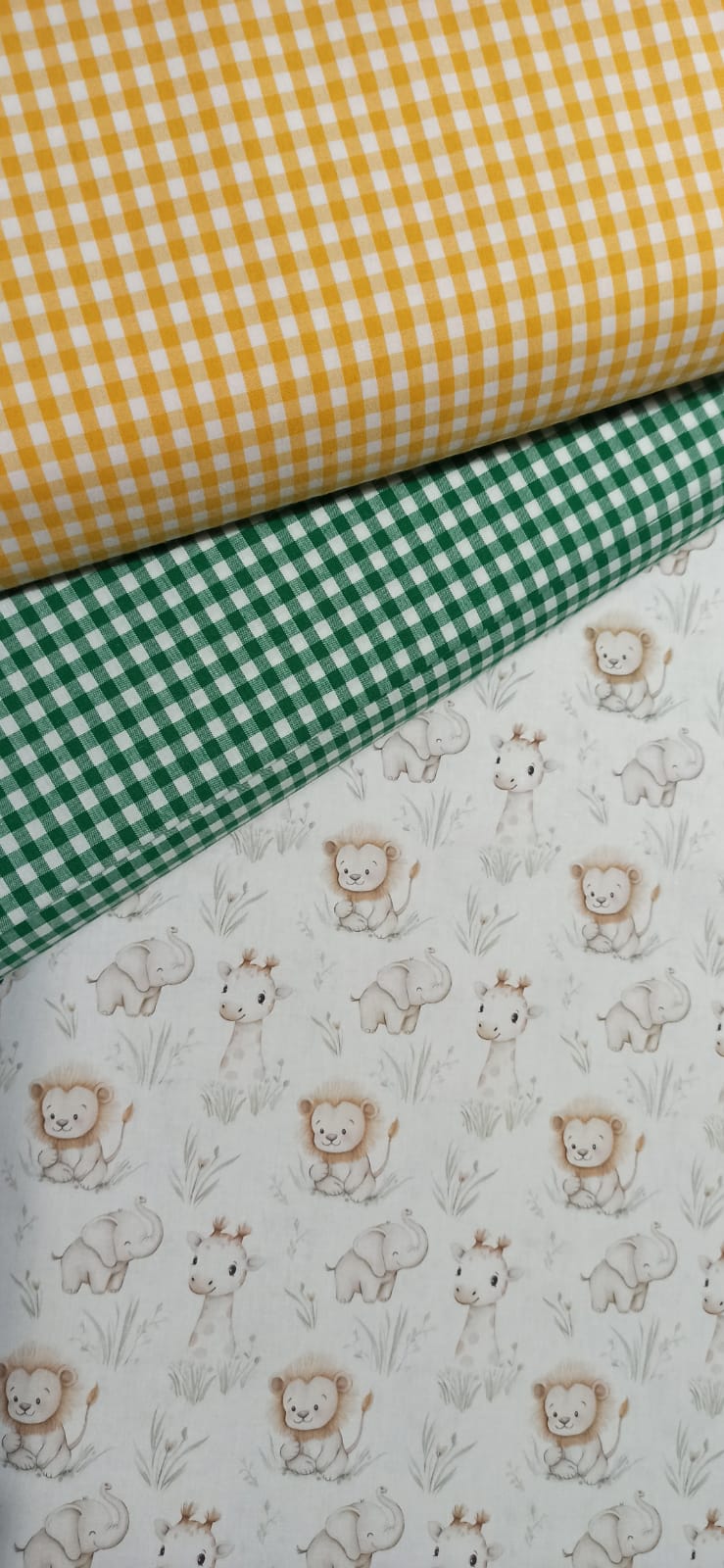 Tela Algodón Infantil Animalitos Dulces Selva - tela estampada ancho 1,40m