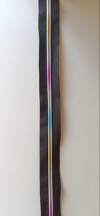 Cremallera continua negra multicolor malla 5 detalle dientes