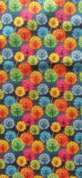 Retal de algodón estampado dientes de león multicolor - 1,00 x 1,45 m