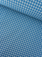 Algodón vichy azul tejano y blanco, cuadros de 1 cm, ancho 2,80 m, tela por metros
