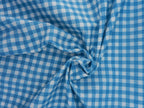 Algodón vichy azul tejano y blanco, cuadros de 1 cm, ancho 2,80 m, tela por metros