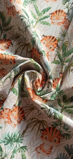 Retal de algodón estampado dulces tigres - 0,98 x 1,50 m