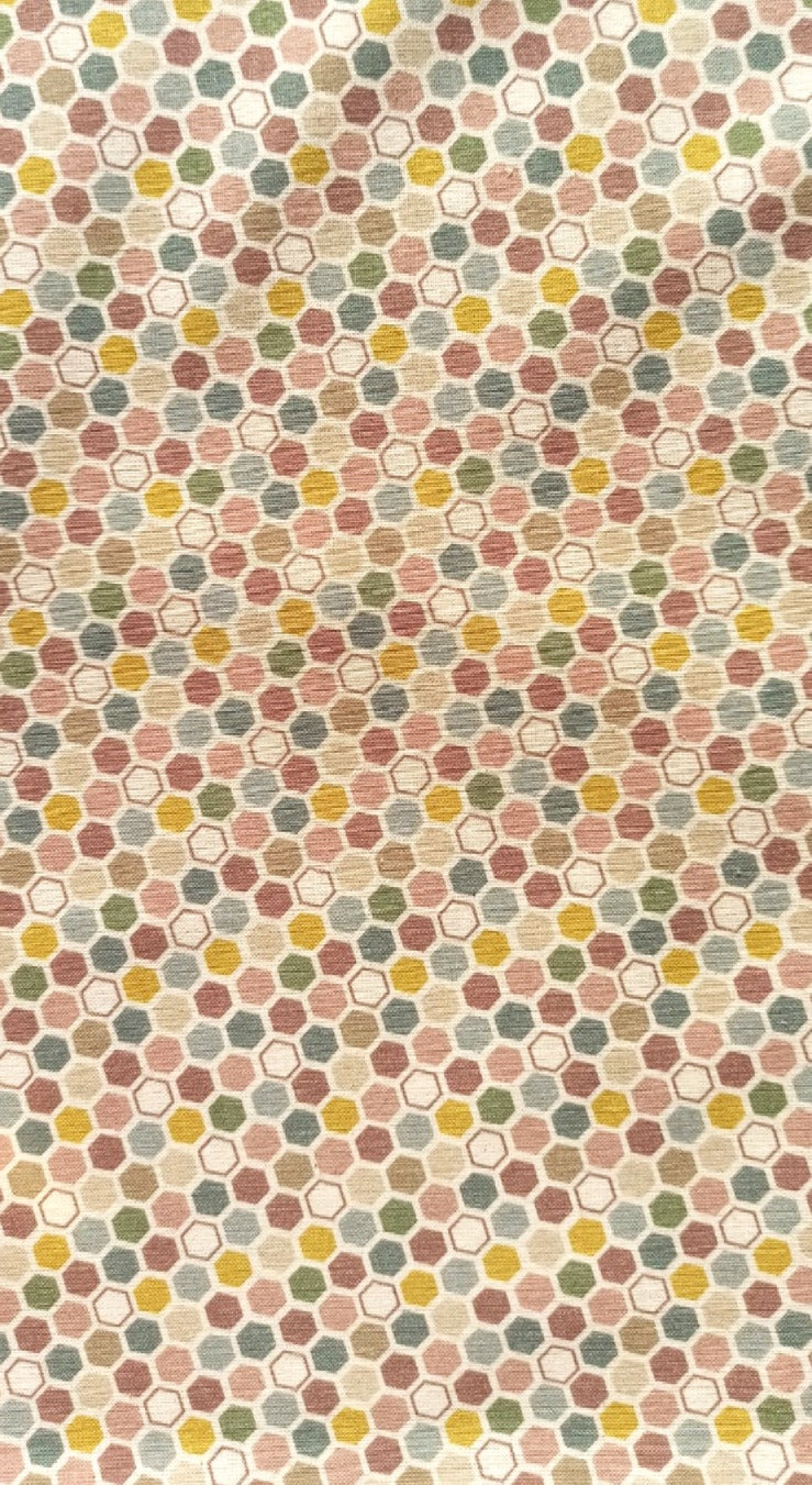 Retal de algodón estampado efecto abejas multicolor - 1,10 x 1,50 m