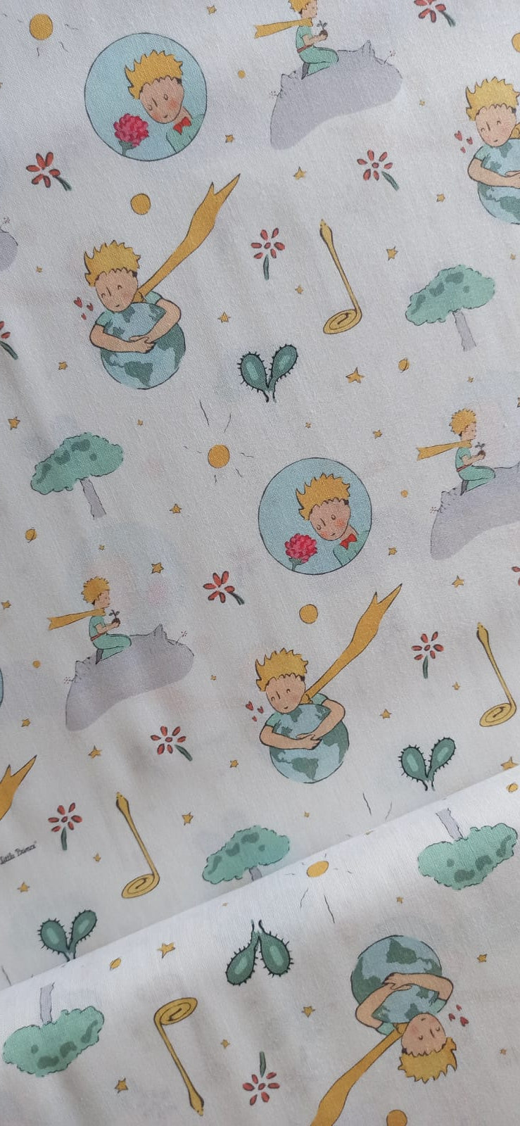 Algodón El Principito detalle estampado