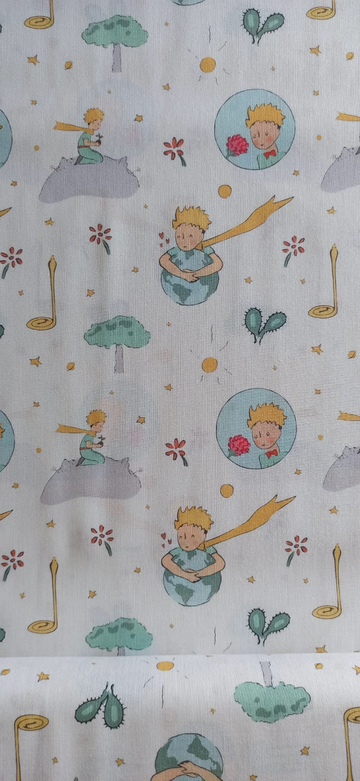 Algodón El Principito con rosa y zorro