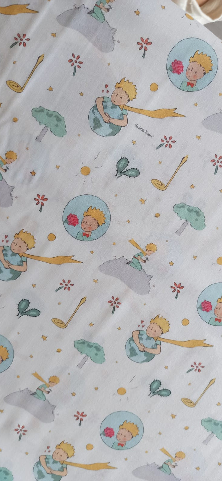 Algodón El Principito planetas y estrellas