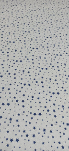 Tela de algodón estampado estrellas azul marino fondo natural - ancho 2,80 m