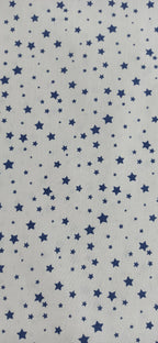Tela de algodón estampado estrellas azul marino fondo natural - ancho 2,80 m