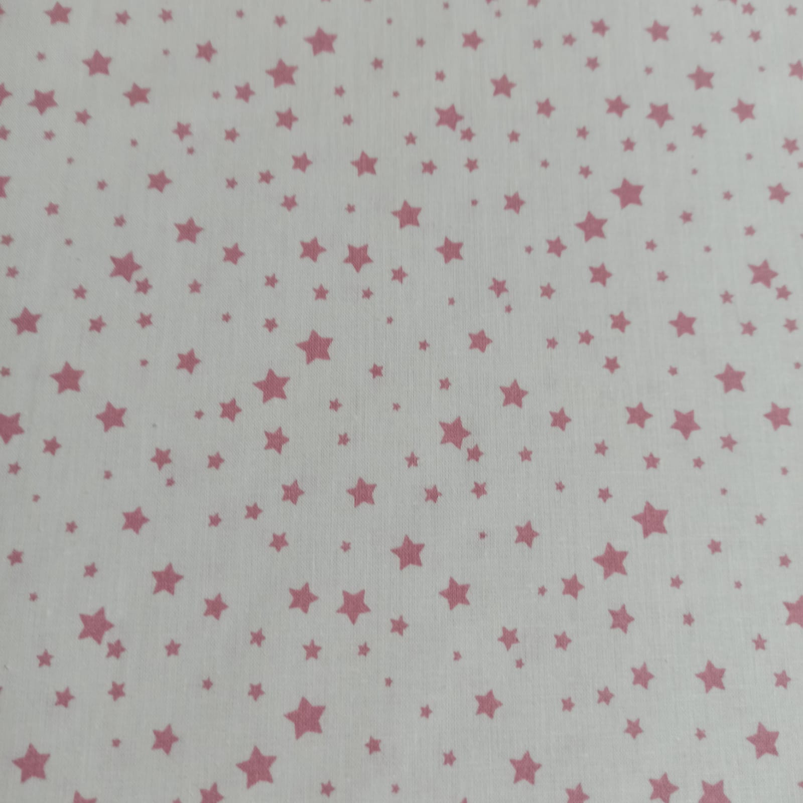 Tela de algodón estampado estrellas rosa bebé fondo natural - ancho 2,80 m