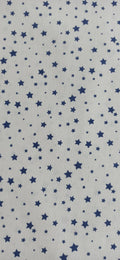 Tela de algodón estampado estrellas azul marino fondo natural - ancho 1,40 m