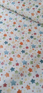 Algodón estrellas multicolor detalle