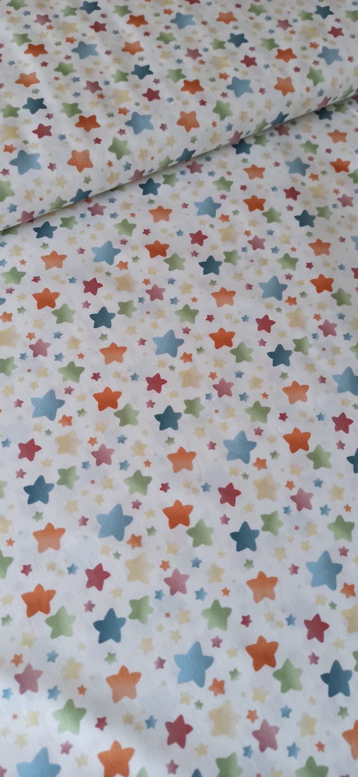 Algodón estrellas multicolor textura