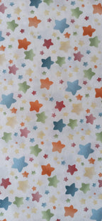Algodón estrellas multicolor fondo blanco
