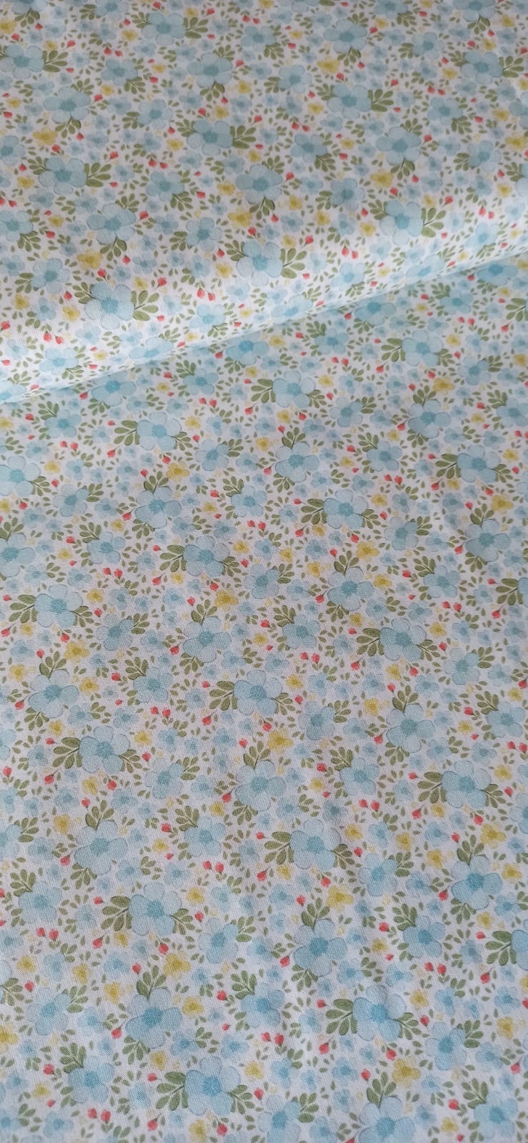 Algodón Flores Azules