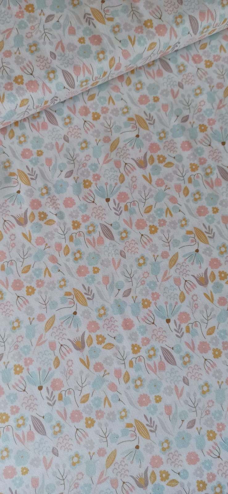 Algodón flores dulces pastel detalle estampado