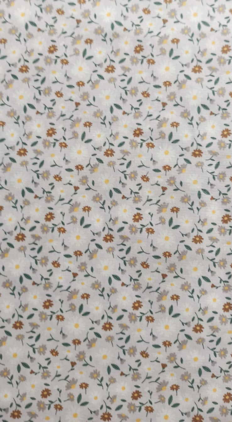 Tela de algodón estampado flores mini margaritas - ancho 1,40 m