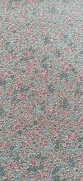 Retal de piqué estampado flores rosas y azules - 0,75 x 1,46 m