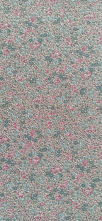 Retal de piqué estampado flores rosas y azules - 0,75 x 1,46 m
