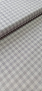 Tela de algodón cuadros vichy gris claro 1 cm - ancho 1,40 m