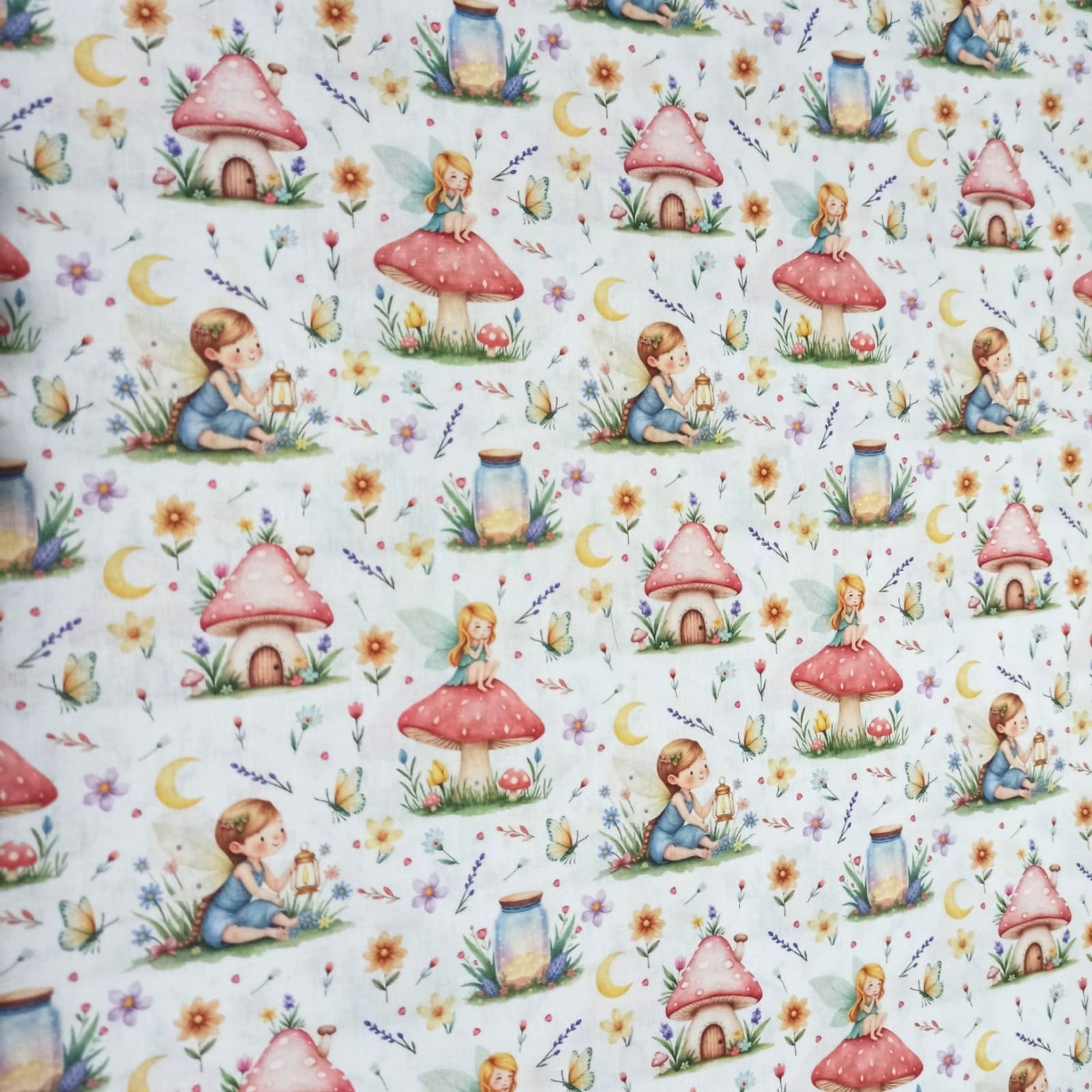 Tela Algodón Infantil Haditas y Setas - tela estampada ancho 1,40m
