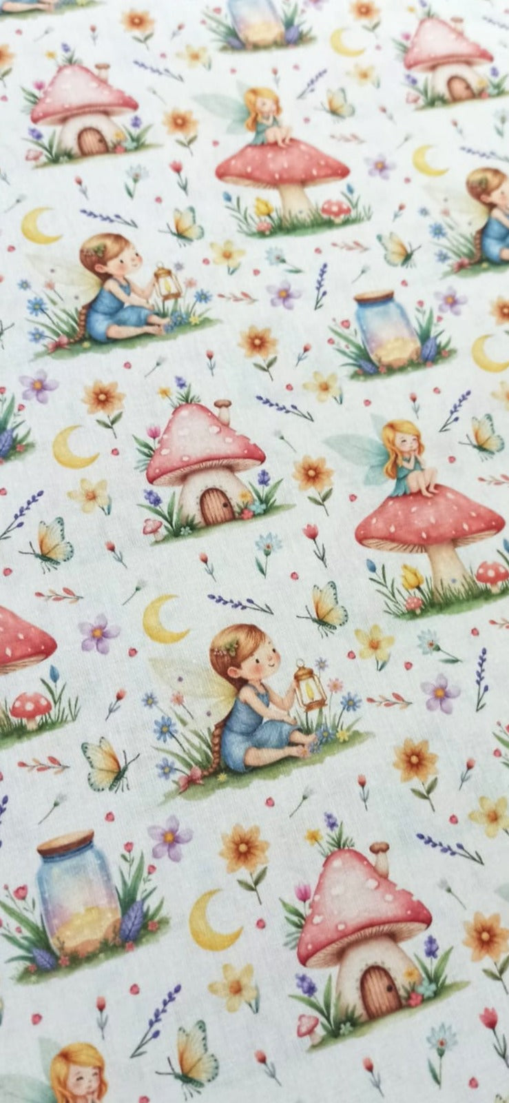 Tela Algodón Infantil Haditas y Setas - tela estampada ancho 1,40m