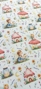 Tela Algodón Infantil Haditas y Setas - tela estampada ancho 1,40m