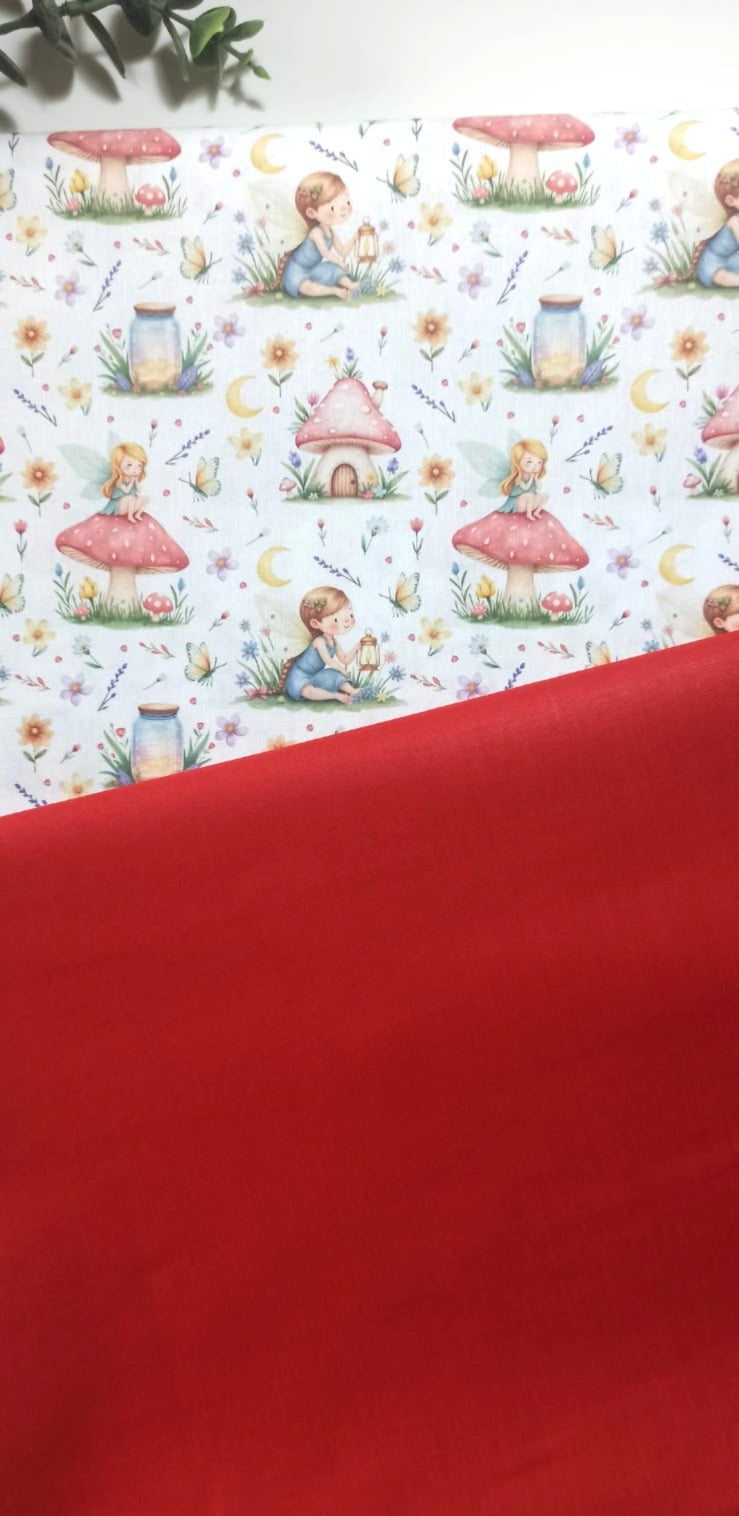 Tela Algodón Infantil Haditas y Setas - tela estampada ancho 1,40m