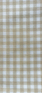 Loneta Vichy 1 cm Beige - tela estampada ancho 2,80m