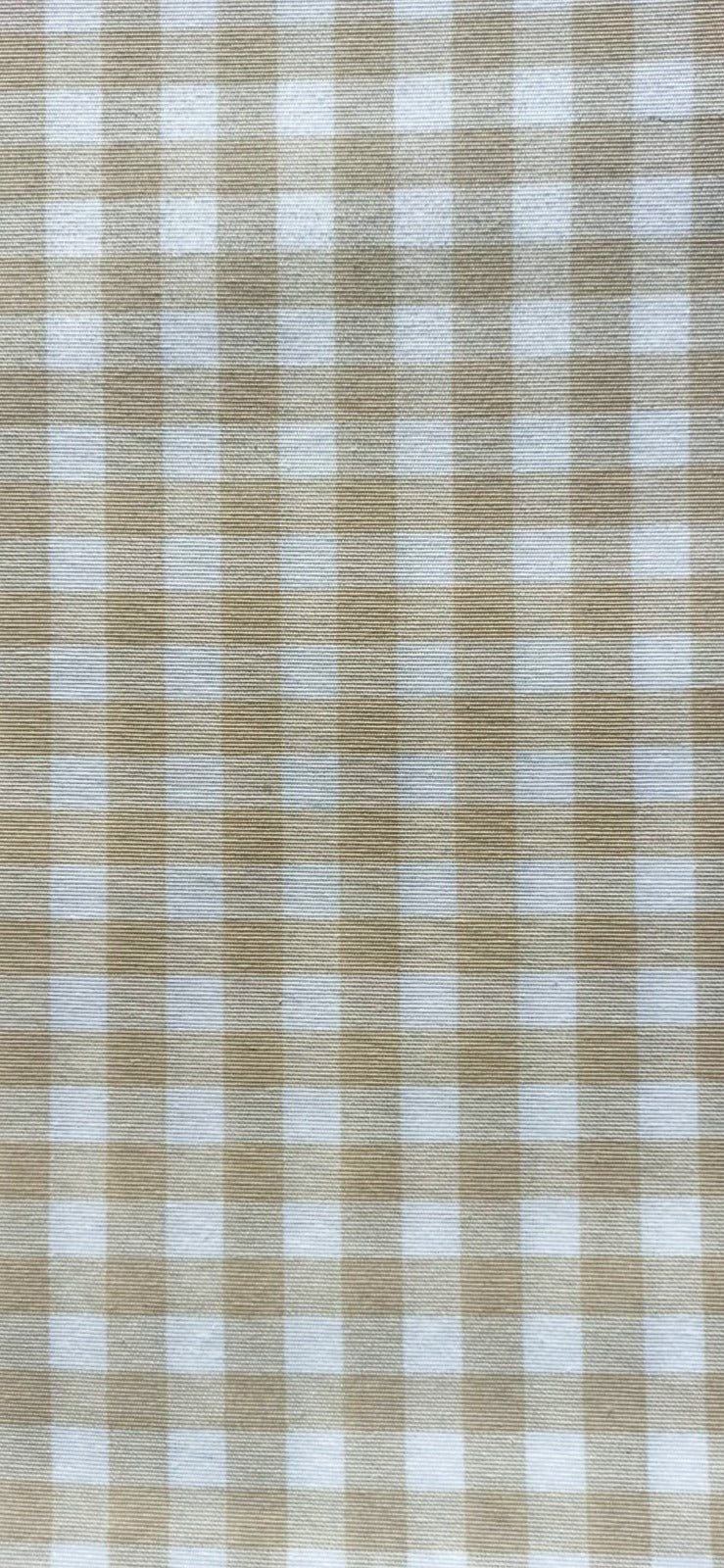 Loneta Vichy 1 cm Beige - tela estampada ancho 2,80m