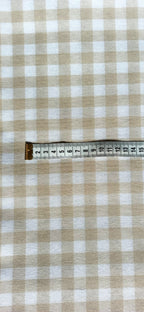 Loneta Vichy 1 cm Beige - tela estampada ancho 2,80m