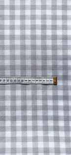 Loneta Vichy 1 cm Gris - tela estampada ancho 2,80m