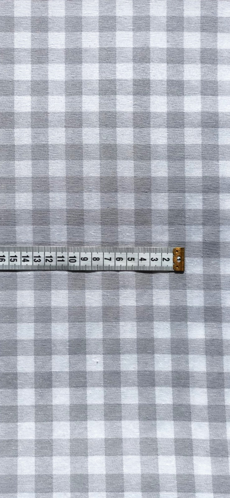 Loneta Vichy 1 cm Gris - tela estampada ancho 2,80m