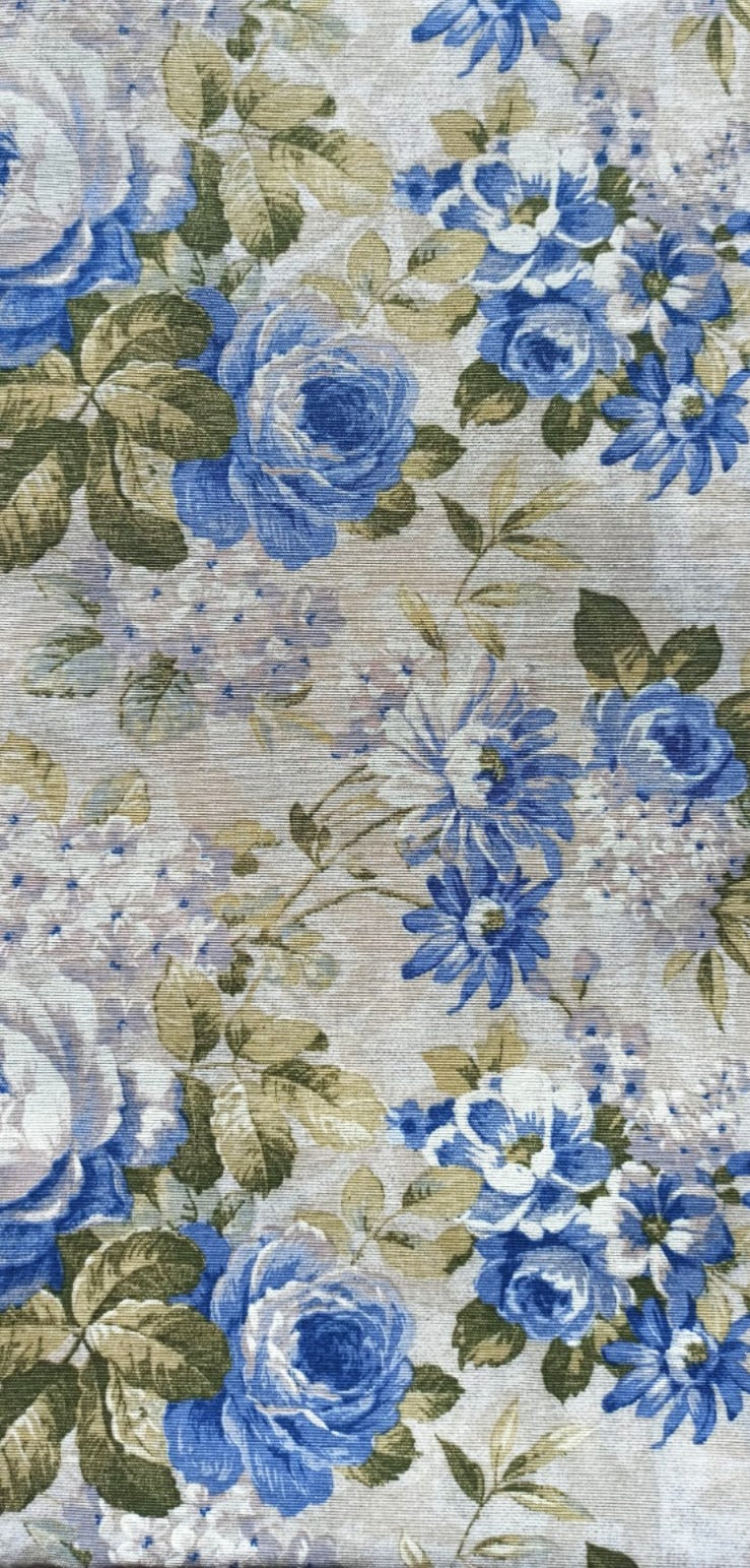 Loneta Flores Azules - tela estampada ancho 2,80m