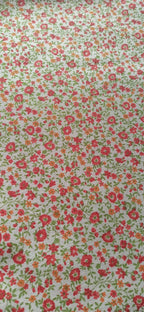 Tela de loneta estampado flores naranjas - ancho 2,80 m