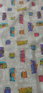 Loneta Furgonetas Hippies - tela estampada ancho 2,80m