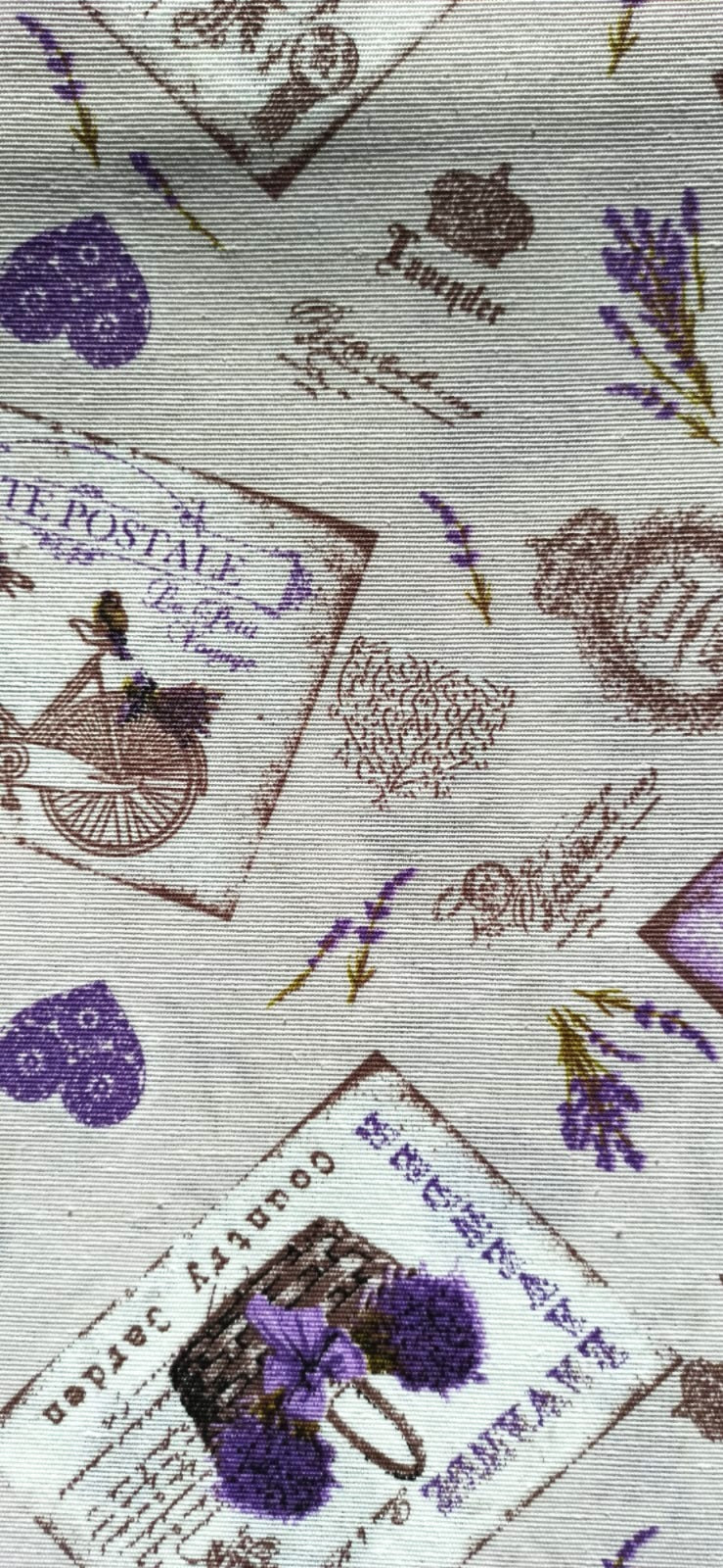 Loneta Lavanda y Bicis - tela estampada ancho 2,80m