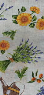 Loneta Lavanda y Flores - tela estampada ancho 2,80m
