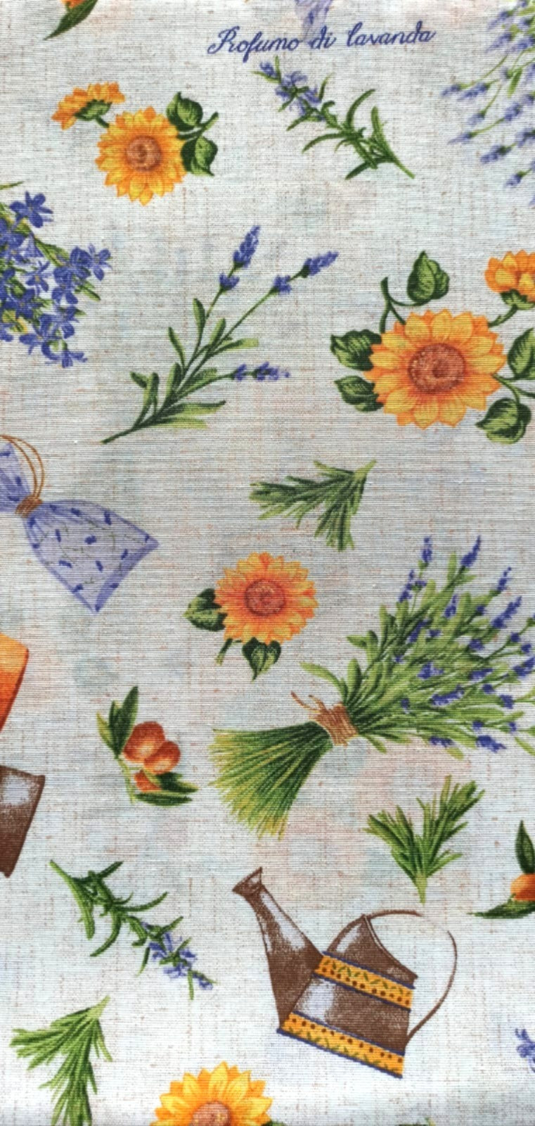 Loneta Lavanda y Flores - tela estampada ancho 2,80m